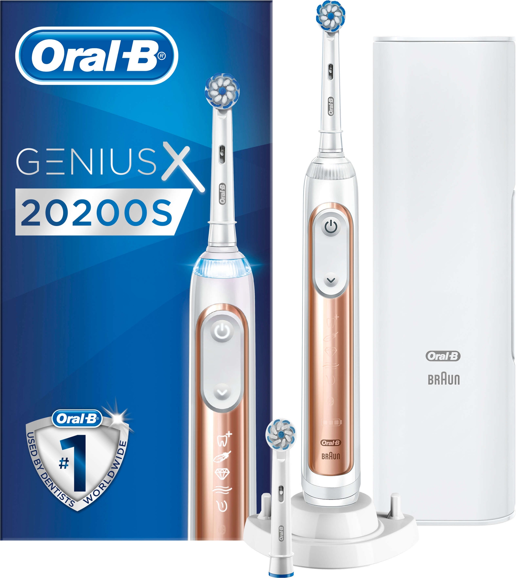Oral-B Genius X elektrisk tannbørste 20200S (rose gold) - Elektriske  tannbørster - Elkjøp