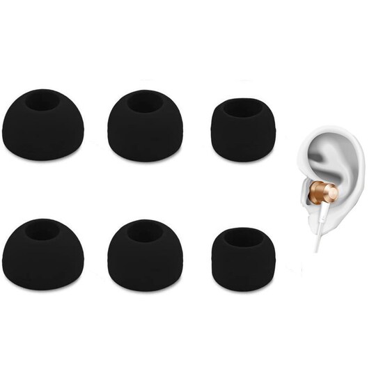 3-pack universella örontoppar till hörlurar - silikon - svart - Elkjøp