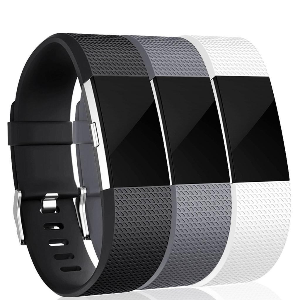 Fitbit Charge 2 reim i sort / grå / hvit silikon, 3-pakning (S) - Elkjøp
