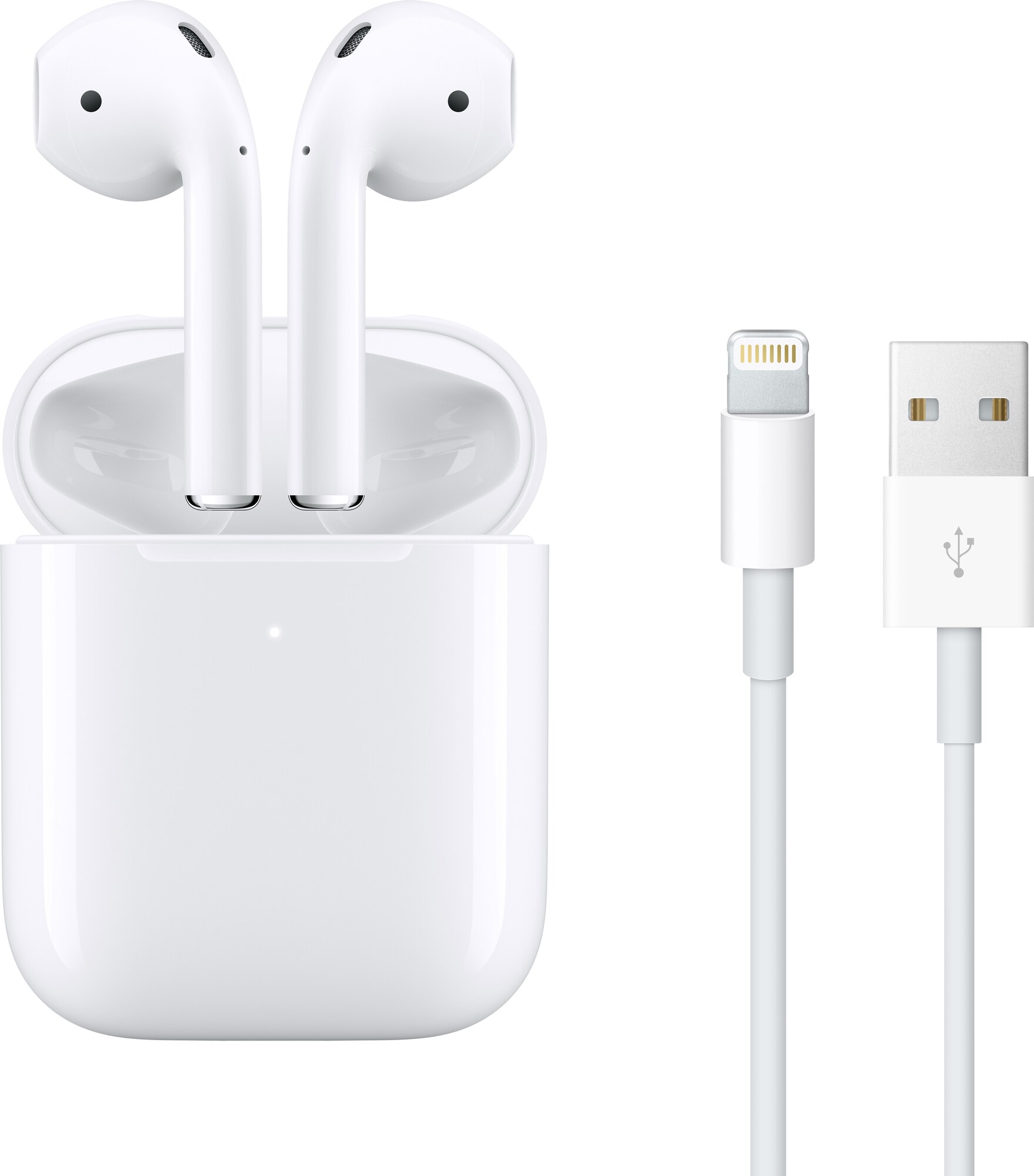 Apple AirPods (2019) trådløse hodetelefoner med Qi-etui - Hodetelefoner -  Elkjøp