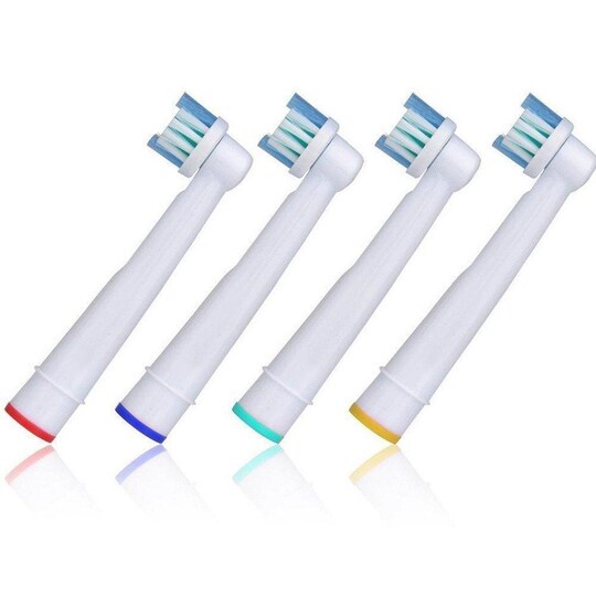4-pakke tannbørstehoder - Braun Oral B-kompatibel - Hvit - Elkjøp