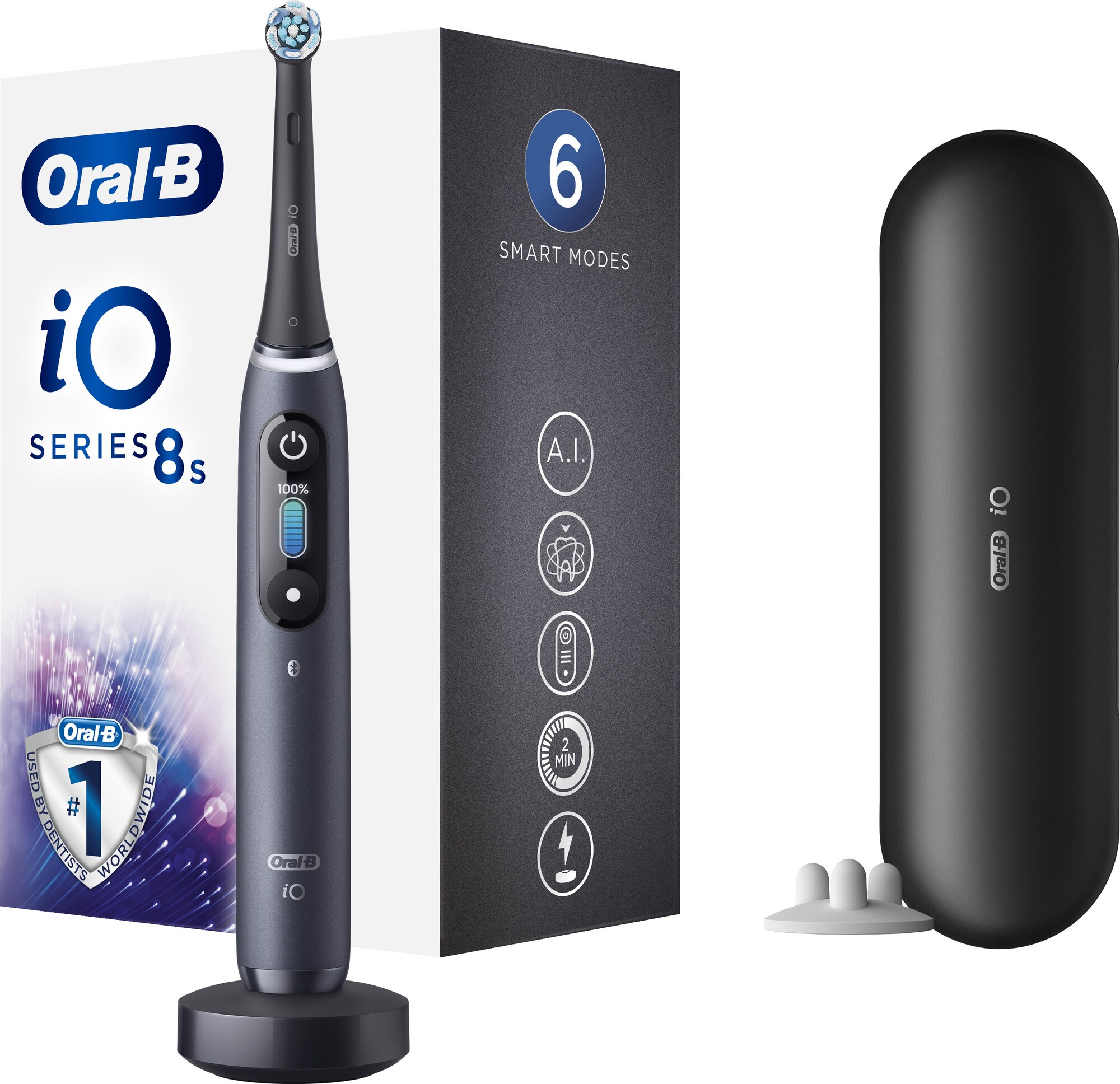 Oral B iO Series 8S elektrisk tannbørste IO8BK (sort) - Tannpleie - Elkjøp
