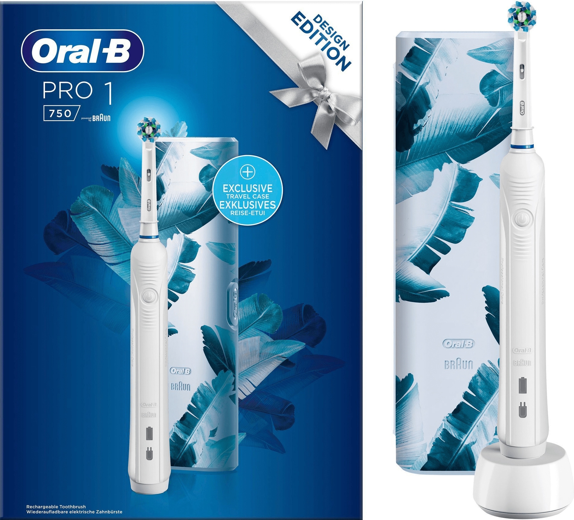 Oral-B Pro 1 750 elektrisk tannbørste gavesett 319399 (hvit) - Elkjøp