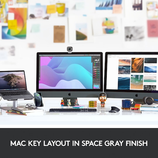 Logitech Mx Keys Mac trådløst tastatur (space grey) - Elkjøp
