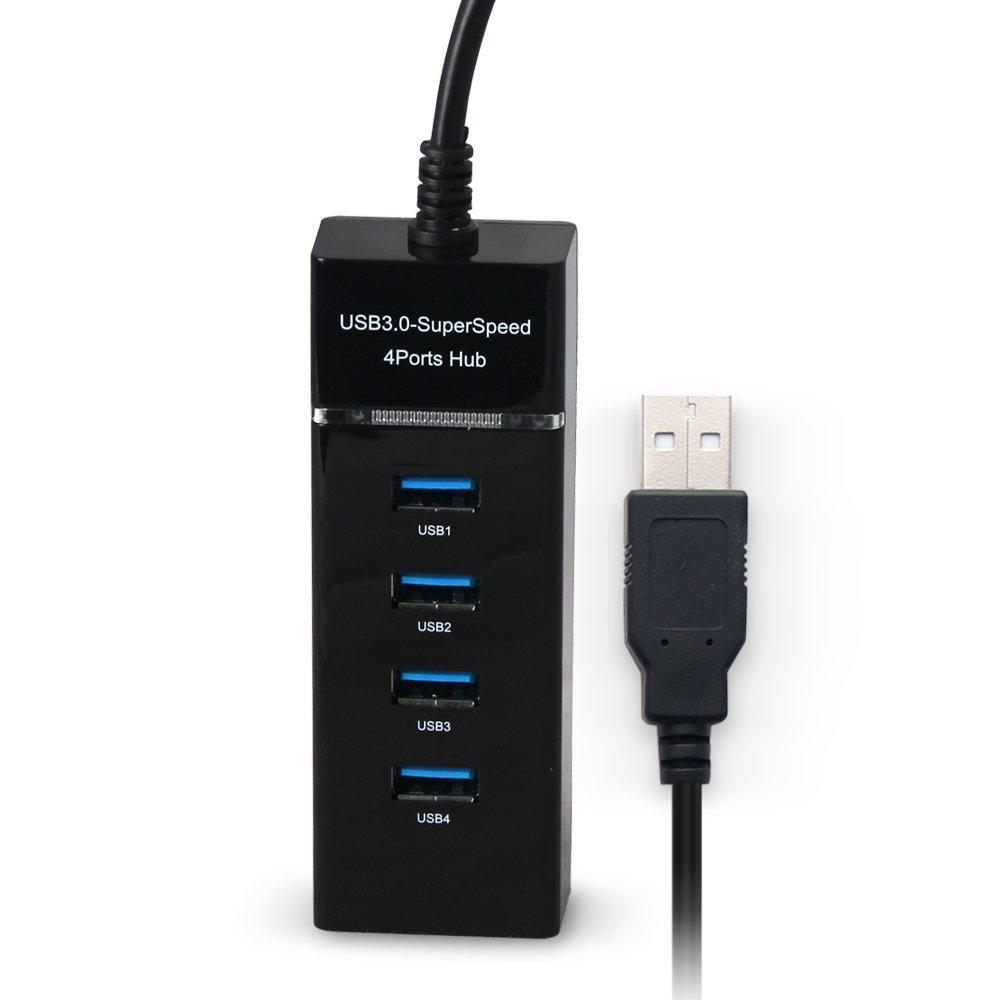 USB 3.0 Hub med fire porter - svart - Elkjøp