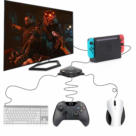 Adapter for mus og tastatur til Nintendo Switch, PS4, Xbox One/360, PS3 -  Elkjøp