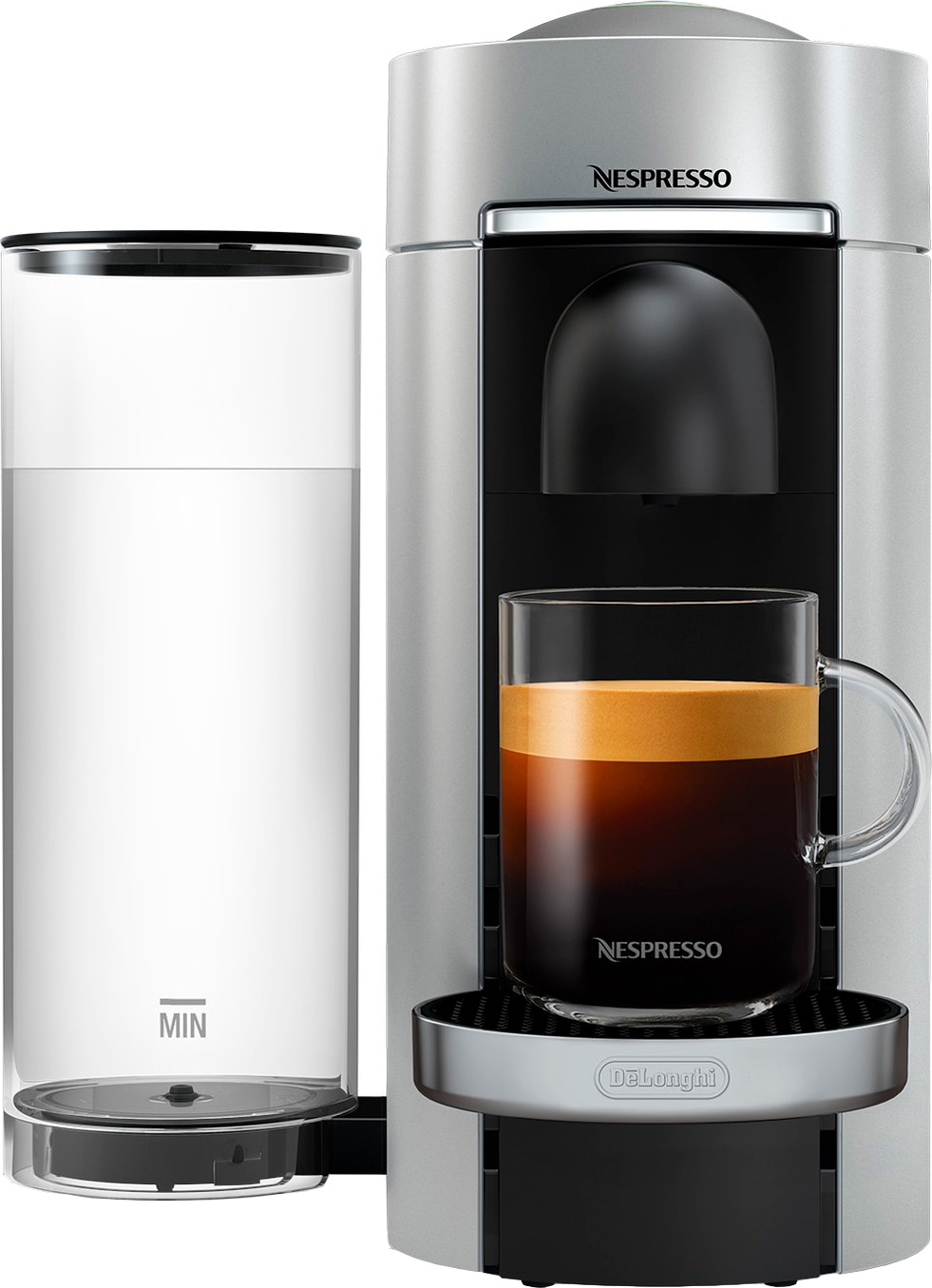 NESPRESSO® Vertuo Plus Deluxe kaffemaskin fra Delonghi, Sølv - Elkjøp