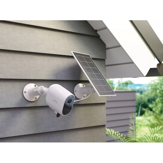 Arlo Essential solcellepanel for lading utendørs (hvit) - Elkjøp