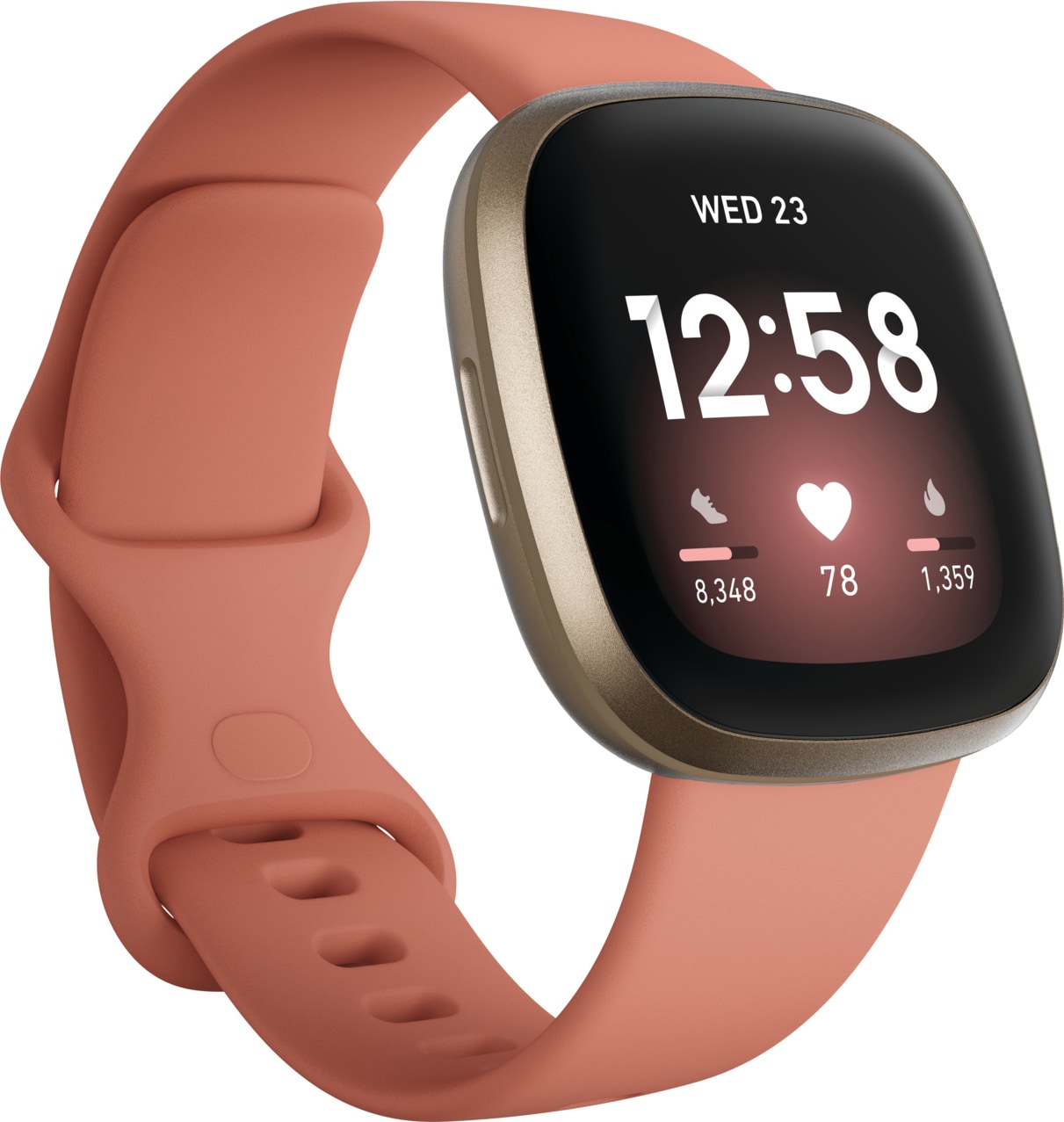 Fitbit Versa 3 smartwatch (pink clay/soft gold aluminium) - Elkjøp