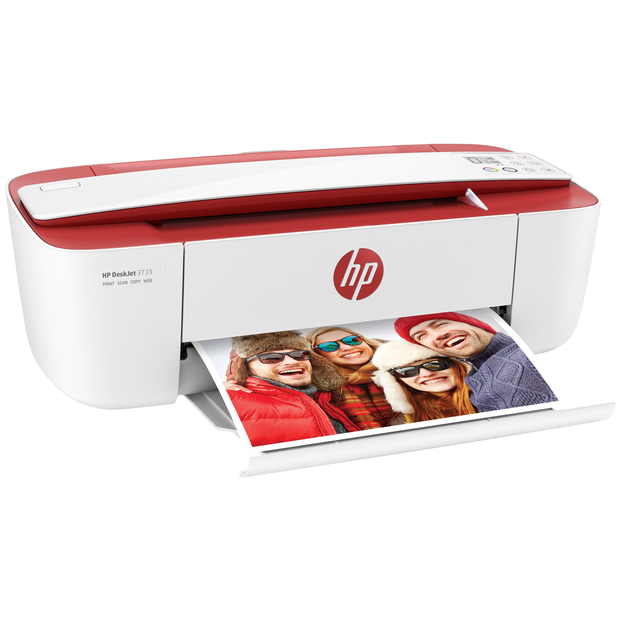 HP DeskJet 3733 AIO inkjet-skriver (rød/hvit) - Elkjøp