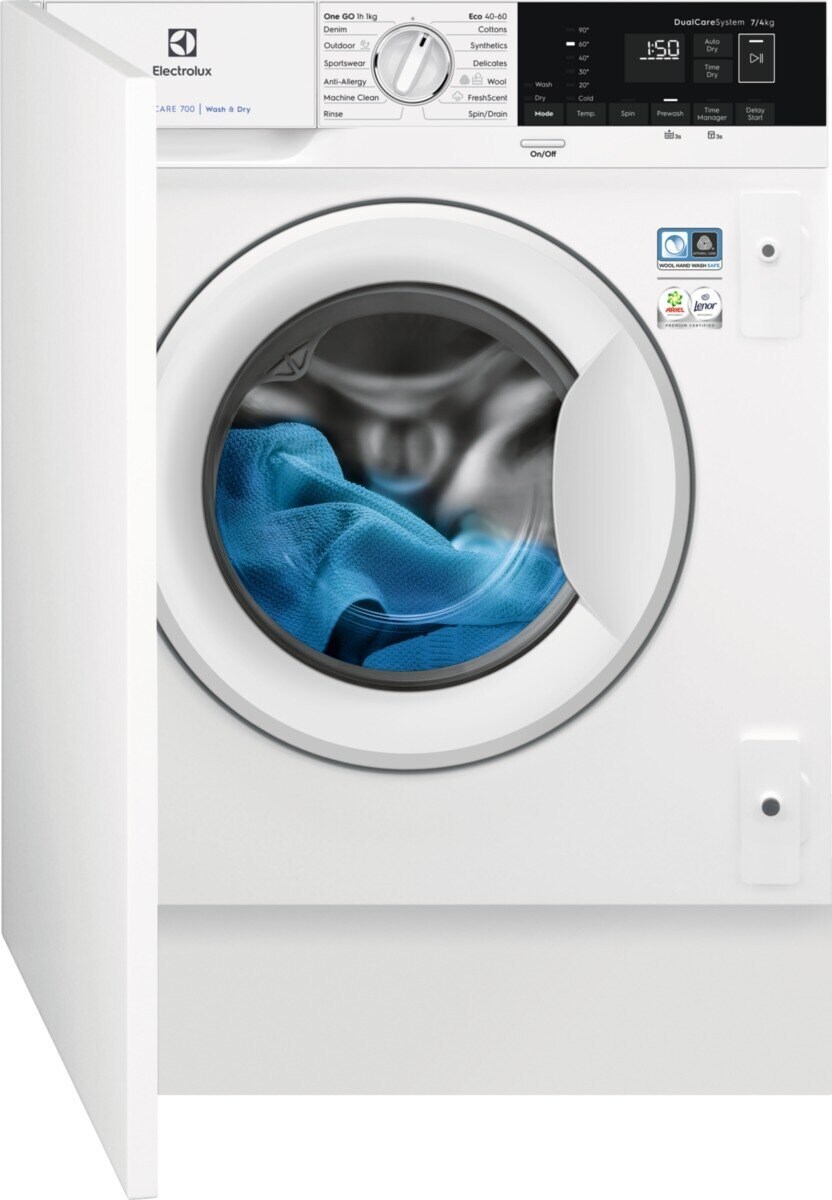 Electrolux vask/tørk EW7F5247A4 - Integrert vaskemaskin og tørketrommel -  Elkjøp