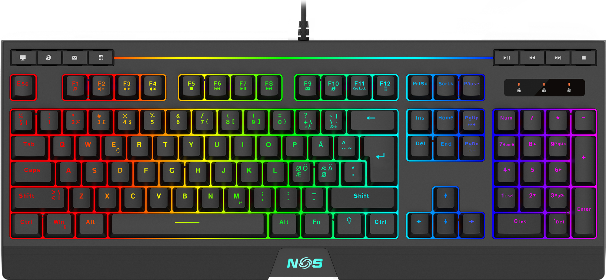 NOS K-400 CORE LED gamingtastatur - Elkjøp