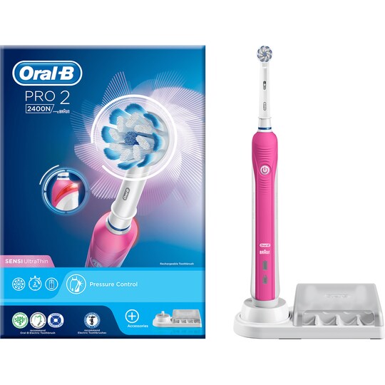 Oral-B Pro-2 2400N elektrisk tannbørste (rosa) - Elkjøp