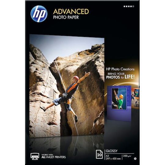 HP Advanced fotopapir Glossy A3 - Elkjøp