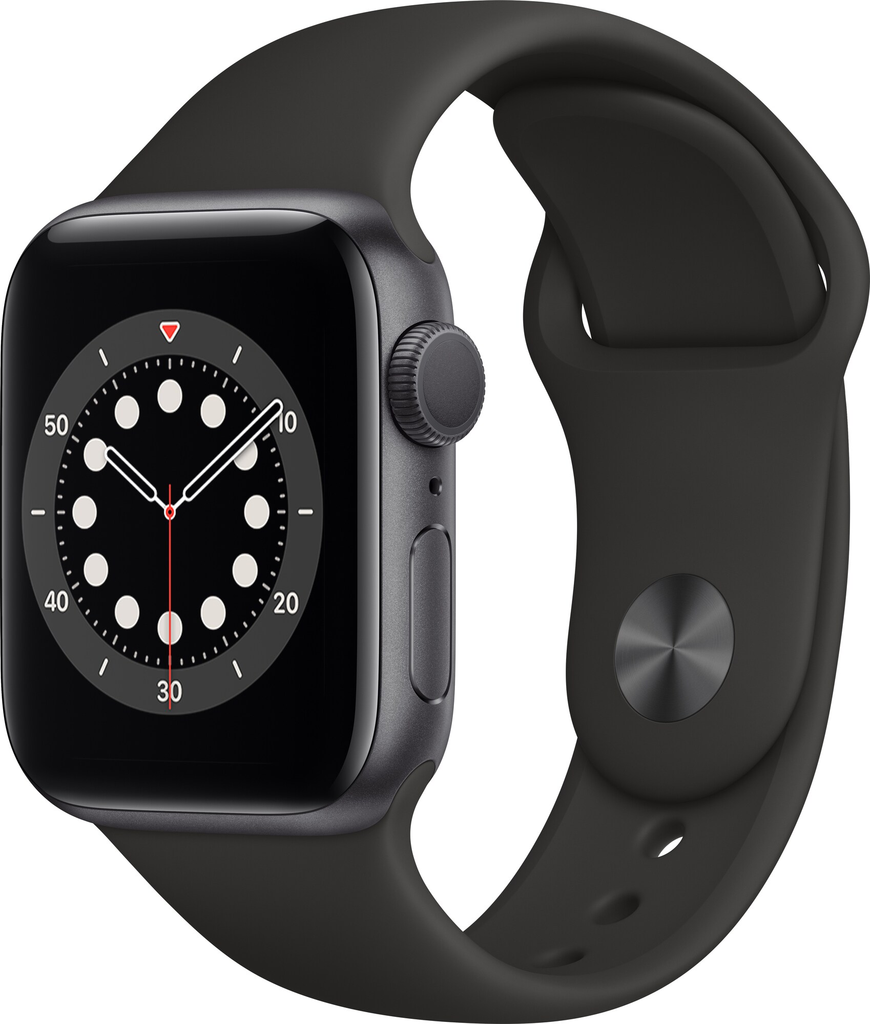 Apple Watch Series 6 40mm GPS (stellargrå alu/sort sportsreim) - Elkjøp