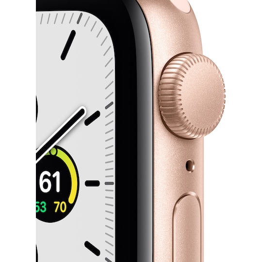 Apple Watch SE 40mm GPS (gullfarget alu/sandrosa sportsreim) - Elkjøp
