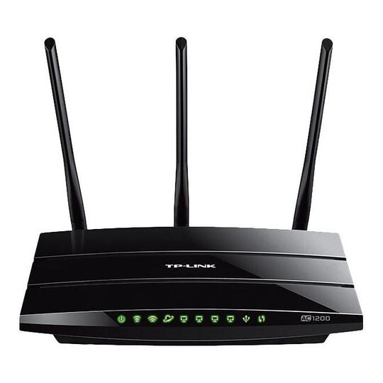 TP-Link Wireless Dual Band router, AC1200, 4xGigabit LAN, USB, black -  Elkjøp