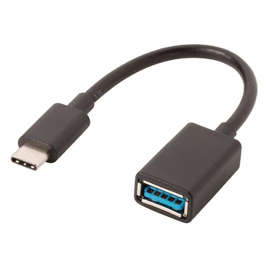 USB 3.0-Kabel USB-C Han - USB A Hun 0.15 m Sort - Elkjøp