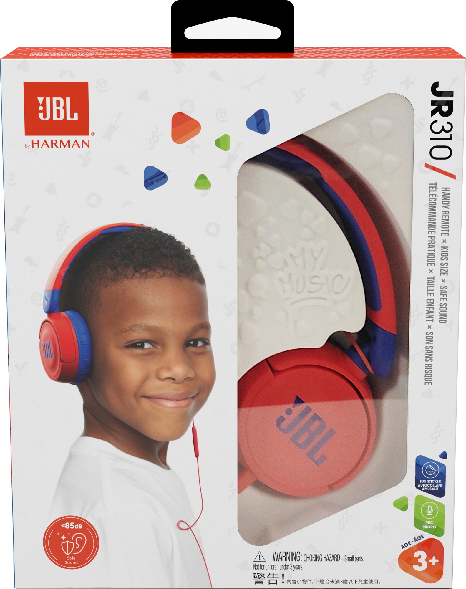 JBL Jr. 310 on-ear hodetelefoner (rød) - Elkjøp