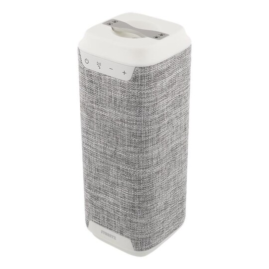 STREETZ Wireless Charging Waterproof BT Speaker, fabric, white/grey - Elkjøp