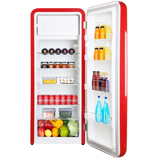 Temptech kjøleskap med fryser HRF330RR (rød) - Elkjøp