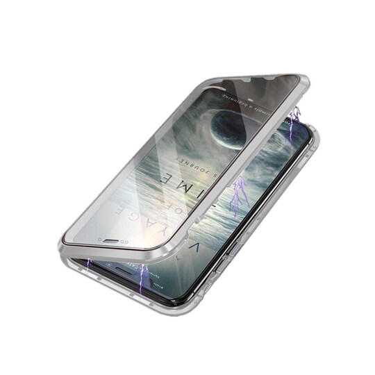 Dobbeltsidig mobil deksel i herdet glass, kompatibel med iPhone XS Max -  sølv - Elkjøp