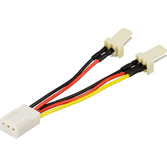 DELTACO adapterkabel for 3-pins vifter, Y-kabel 2-1 - Elkjøp