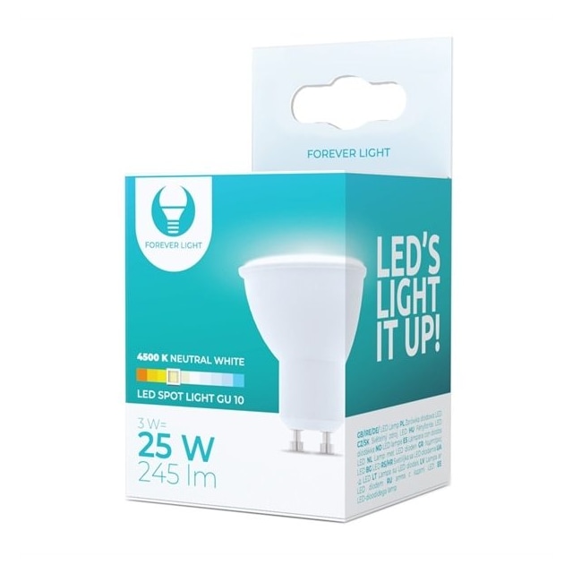 LED-Pære GU10 3W 230V 4500K 245lm