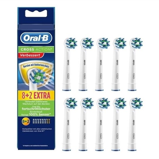 ORAL-B CrossAction 8+2 tannbørstehode - Elkjøp