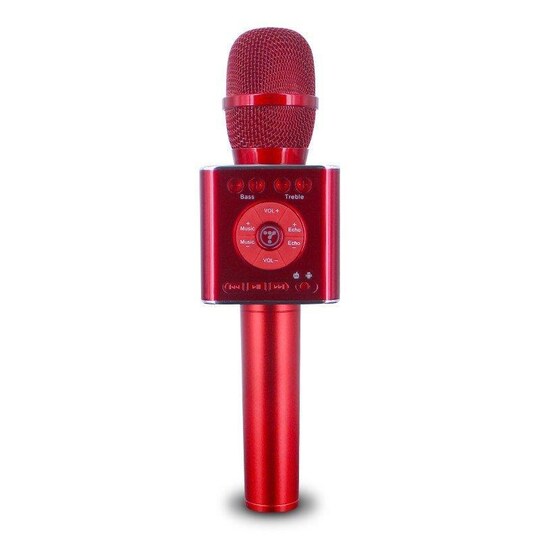 Trådløs Karaoke-mikrofon med Bluetooth-høyttaler 2x5W rød - Elkjøp
