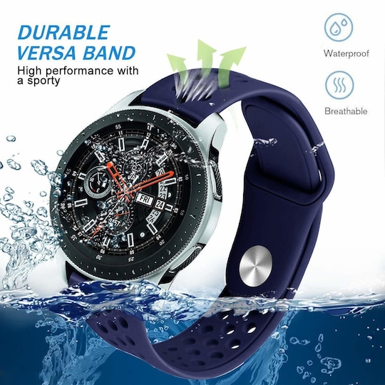 Samsung Gear S3 / Galaxy Watch 46 mm armbånd 22 mm - mørkeblå - Elkjøp