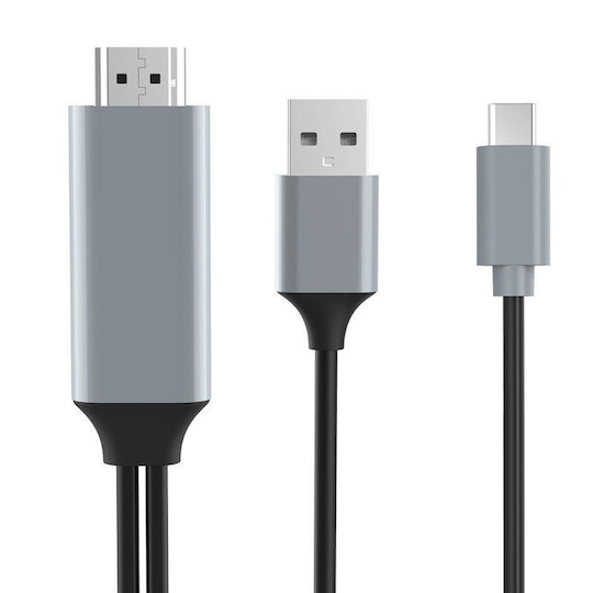 USB-C til HDMI-kabel med USB / 4K HDMI-adapter - Elkjøp