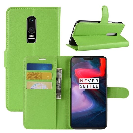Lommebokdeksel 3-kort OnePlus 6 (A6000) - Grønn - Elkjøp
