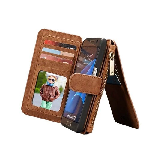 Multi Lommebok 14-kort Samsung Galaxy S7 (SM-G930F) - brun - Elkjøp