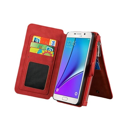 Multi Lommebok 14-kort Samsung Galaxy S6 Edge Plus (SM-G928F) - RØD - Elkjøp