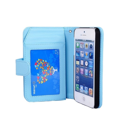 Multi Lommebok 7-kort Apple iPhone 5, 5S, 5SE - Lyse blå - Elkjøp
