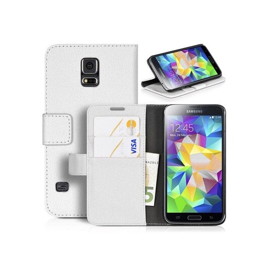 Lommebokdeksel 2-kort Samsung Galaxy S5 Mini (SM-G800F) - Hvit - Elkjøp