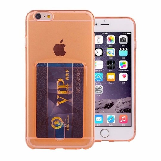 Silikondeksel med kort Apple iPhone 6 / 6S Plus - oransje - Elkjøp
