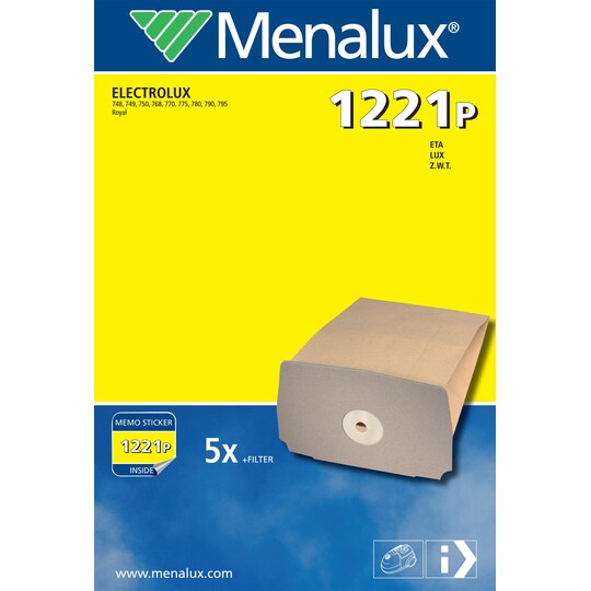 Menalux støvsugerposer 1221P til Electrolux, Eta, Lux og Z.W.T - Elkjøp