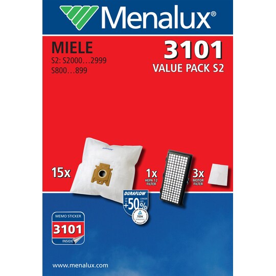 Menalux støvsugerposer - Verdipakke til Miele S2-serien - Elkjøp