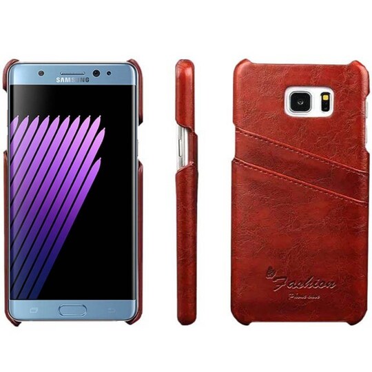 Retrodeksel med kort Samsung Galaxy Note 7 (SM-N930F) - brun - Elkjøp