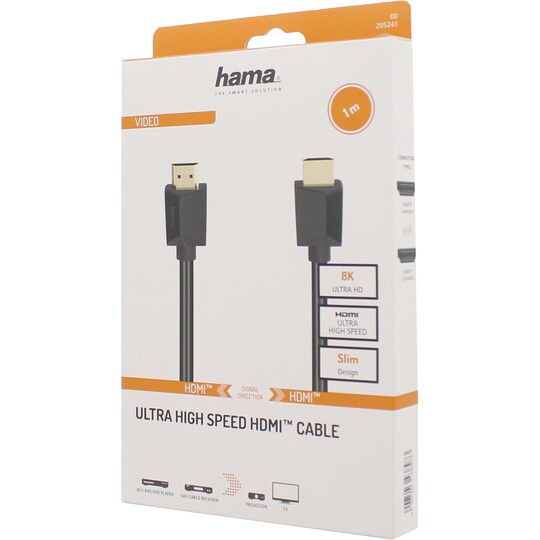 Hama 8K HDMI høyhastighetskabel (1 m) - Elkjøp