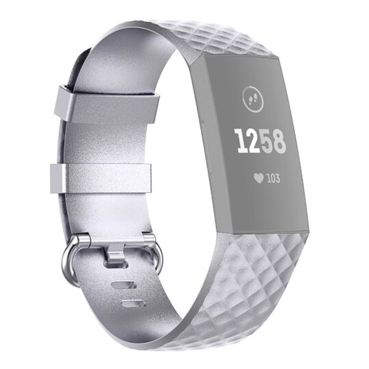 Silikonarmbånd Fitbit Charge 4 / Charge 3 / Charge 3 SE 18mm - Sølv - Elkjøp