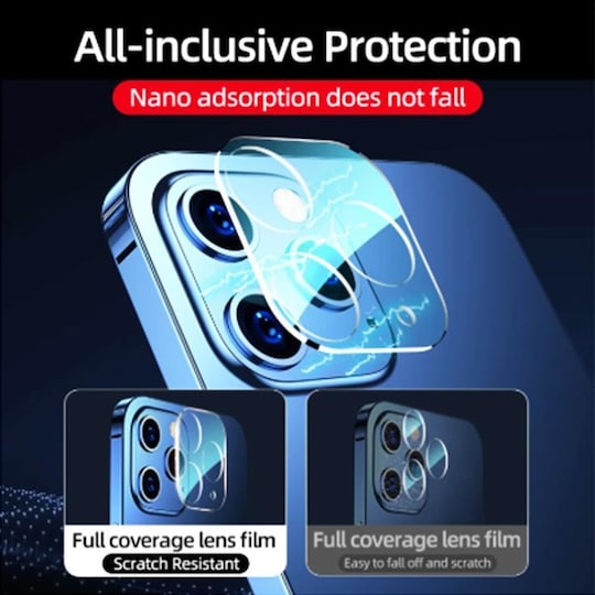 Beskyttelse 9H for iPhone 12 kameralinser (2-pakning) - Elkjøp