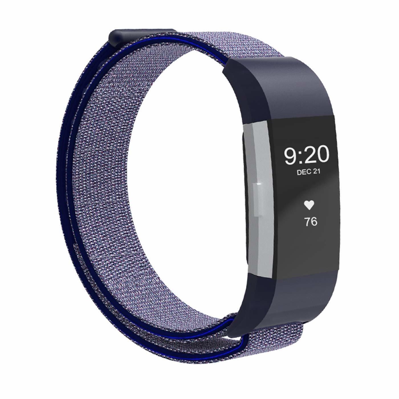 Fitbit Charge 2 nylon armbånd - mørk blå - Elkjøp
