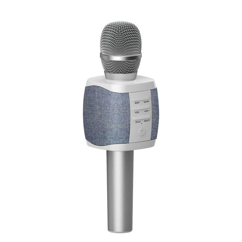 Karaoke mikrofon og høyttalere 2 i 1, sølv - Elkjøp