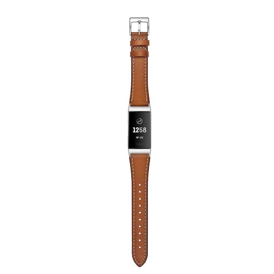 Reim til Fitbit Charge 3/4 i brunt skinn - Elkjøp