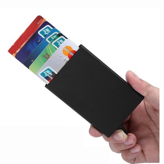 Pop-up kortholder med RFID-signalblokkering - svart - Elkjøp
