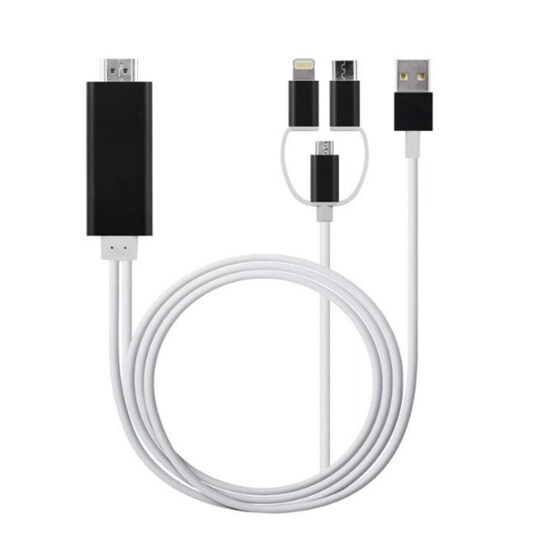 3-i-1 USB-C / Micro USB / Lightning HDMI-adapter - Elkjøp