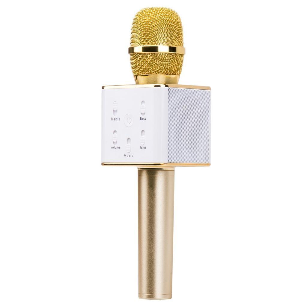 Karaoke-mikrofon med Bluetooth-høyttaler 3W - gull - Elkjøp